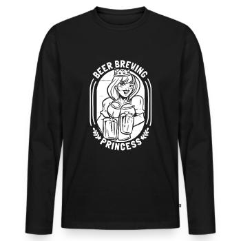 Bière artisanale Bière artisanale Princesse - T-shirt manches longues Premium bio Homme - noir - Devant - Nico (187cm)