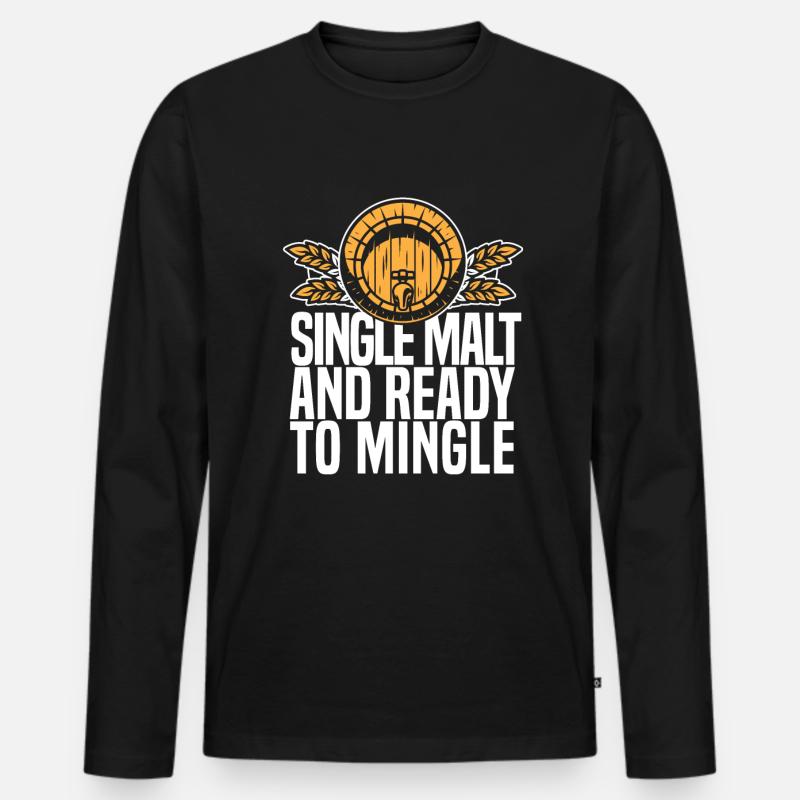 Whisky Whiskey Lustig - Männer Premium Bio Langarmshirt - Schwarz