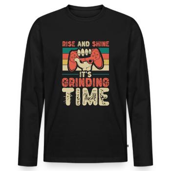 Gamer Gaming Scheinen - Männer Premium Bio Langarmshirt - Schwarz - Vorne - Nico (187cm)