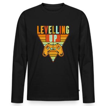 Améliorer le jeu des joueurs - T-shirt manches longues Premium bio Homme - noir - Devant - Nico (187cm)