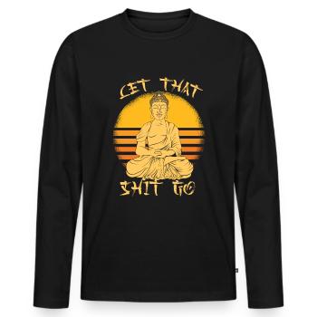 Buddha Buddhist Witzig - Männer Premium Bio Langarmshirt - Schwarz - Vorne - Nico (187cm)