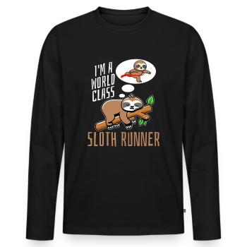 Sloth Runner Sloth Runs - T-shirt manches longues Premium bio Homme - noir - Devant - Nico (187cm)