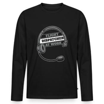 Vol du centre de contrôle des appels d’urgence - T-shirt manches longues Premium bio Homme - noir - Devant - Nico (187cm)