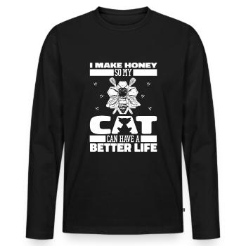 Beekeepers, beekeepers - Men's Premium Organic Long Sleeve Shirt - black - Front - Nico (187cm)