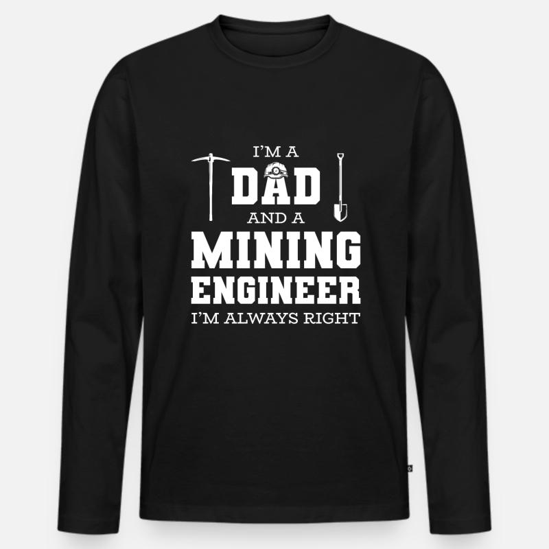 Engineer Mining Engineer - Men's Premium Organic Long Sleeve Shirt - black