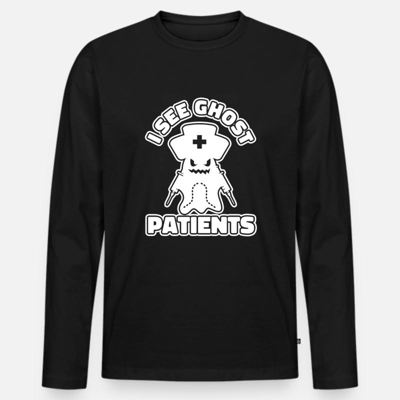 Krankenschwester Geist - Männer Premium Bio Langarmshirt - Schwarz