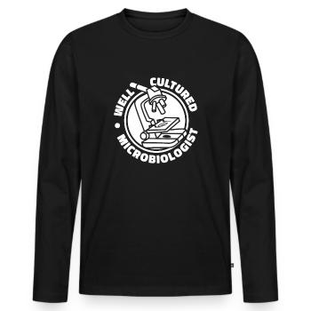 Biologie Biologe Mikroskop - Männer Premium Bio Langarmshirt - Schwarz - Vorne - Nico (187cm)