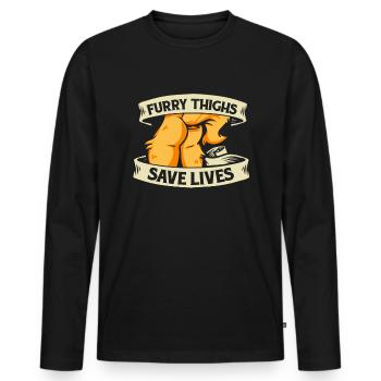 Furry Fandom Fursuits Funny - Men's Premium Organic Long Sleeve Shirt - black - Front - Nico (187cm)