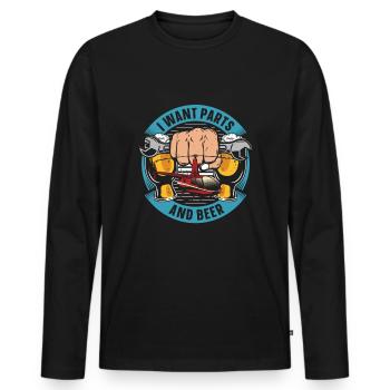 Helicopter Helicopter Beer - Men's Premium Organic Long Sleeve Shirt - black - Front - Nico (187cm)
