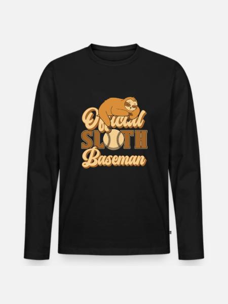 Sloth Sloth Baseball - Men's Premium Organic Long Sleeve Shirt - black