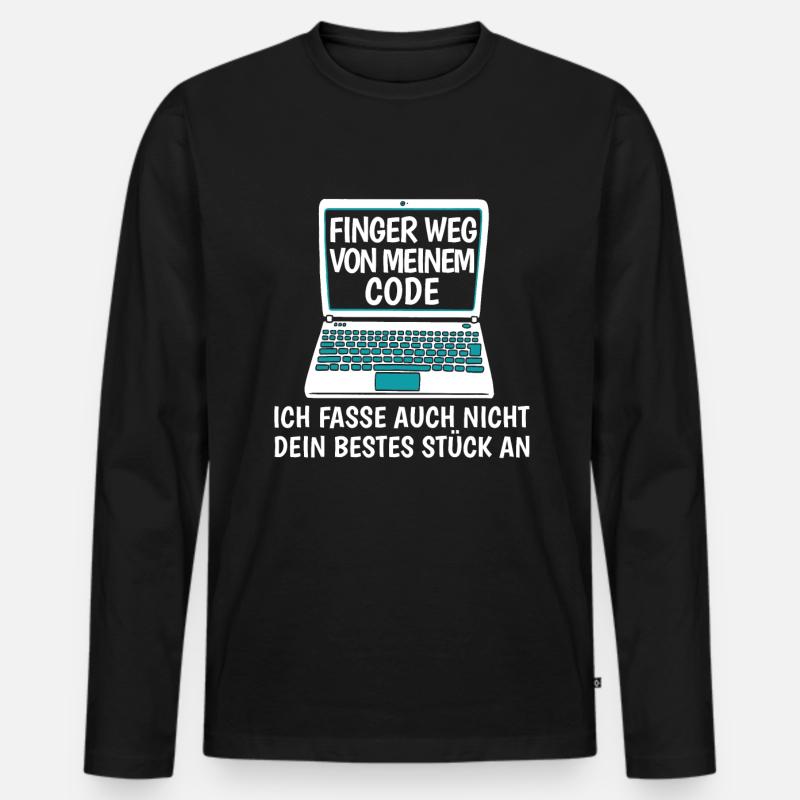 Entwickler Coder Programmierer Lustig - Männer Premium Bio Langarmshirt - Schwarz