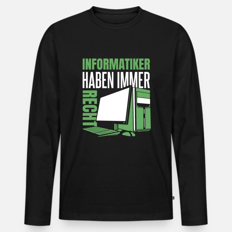 Entwickler Coder Programmierer Computer - Männer Premium Bio Langarmshirt - Schwarz