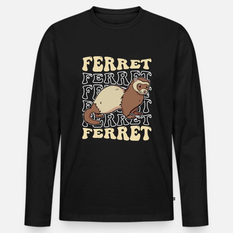Frettchen Iltis - Männer Premium Bio Langarmshirt - Schwarz