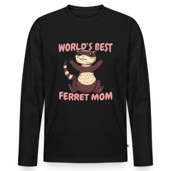 Mère putois furet - T-shirt manches longues Premium bio Homme - noir - Devant - Nico (187cm)
