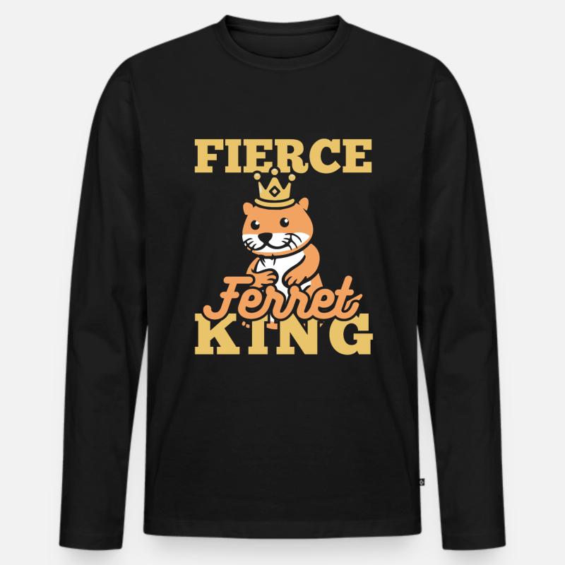 Frettchen Iltis König - Männer Premium Bio Langarmshirt - Schwarz