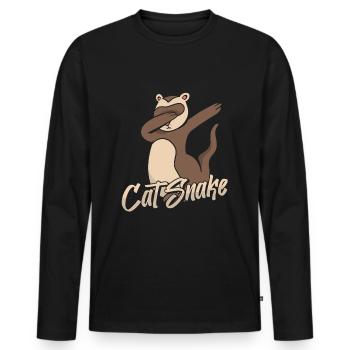 Putois furet - T-shirt manches longues Premium bio Homme - noir - Devant - Nico (187cm)
