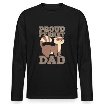 Papa putois furet - T-shirt manches longues Premium bio Homme - noir - Devant - Nico (187cm)