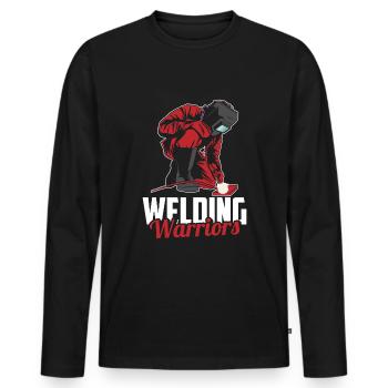 Welders, locksmiths, warriors - Men's Premium Organic Long Sleeve Shirt - black - Front - Nico (187cm)