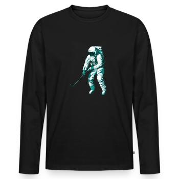 Golf Golfer Golfen - Männer Premium Bio Langarmshirt - Schwarz - Vorne - Nico (187cm)