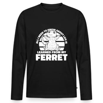 Putois furet - T-shirt manches longues Premium bio Homme - noir - Devant - Nico (187cm)