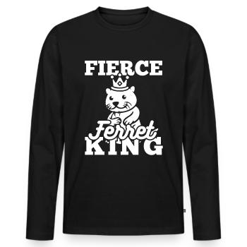 Putois furet - T-shirt manches longues Premium bio Homme - noir - Devant - Nico (187cm)