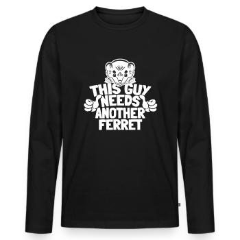 Putois furet - T-shirt manches longues Premium bio Homme - noir - Devant - Nico (187cm)