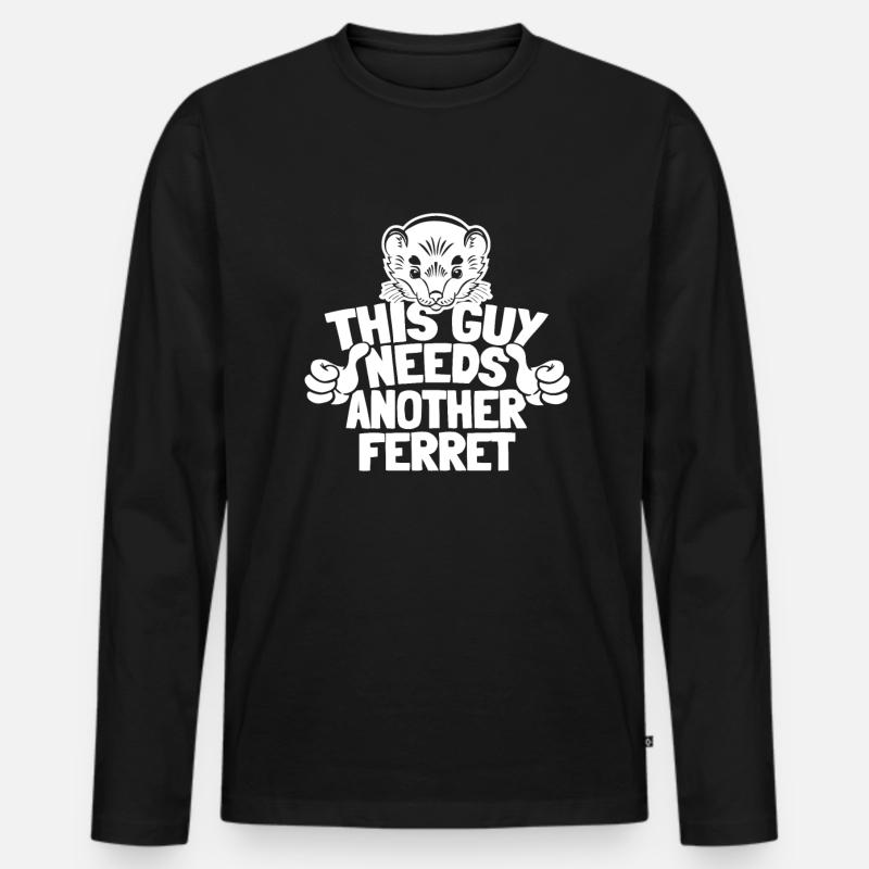 Frettchen Iltis - Männer Premium Bio Langarmshirt - Schwarz