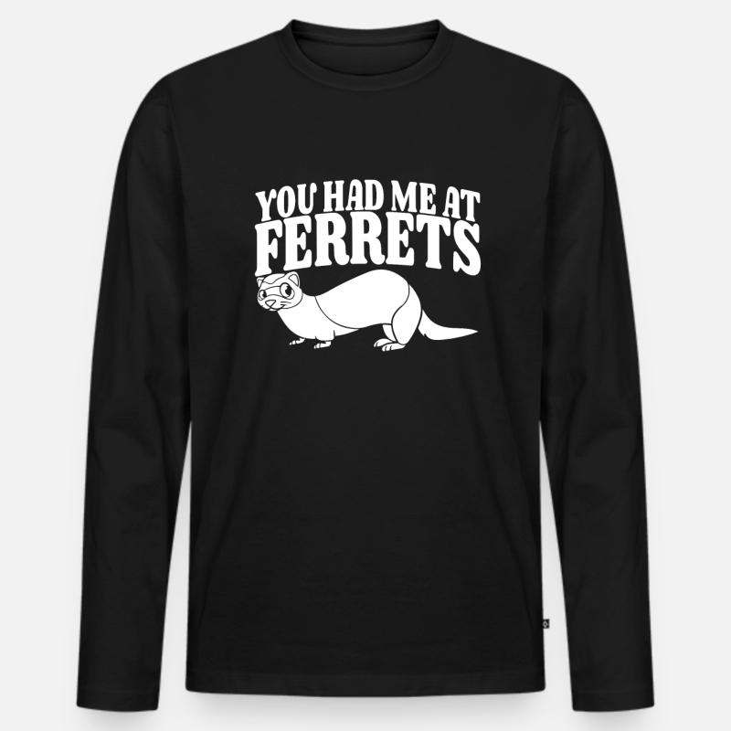 Frettchen Iltis - Männer Premium Bio Langarmshirt - Schwarz