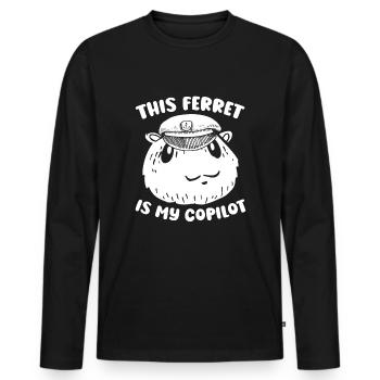 Putois furet - T-shirt manches longues Premium bio Homme - noir - Devant - Nico (187cm)