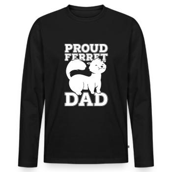 Putois furet - T-shirt manches longues Premium bio Homme - noir - Devant - Nico (187cm)