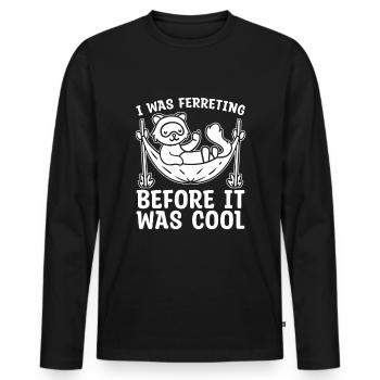 Putois furet - T-shirt manches longues Premium bio Homme - noir - Devant - Nico (187cm)