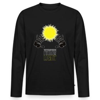 I THROW LIGHT - Sonne - Men's Premium Organic Long Sleeve Shirt - black - Front - Nico (187cm)