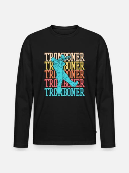 Spielmannszug Trombone Funny - Men's Premium Organic Long Sleeve Shirt - black