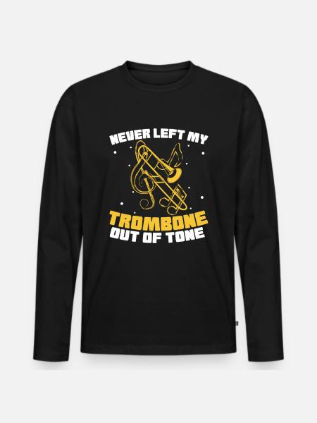 Minstrel Trombone Funny - Men's Premium Organic Long Sleeve Shirt - black