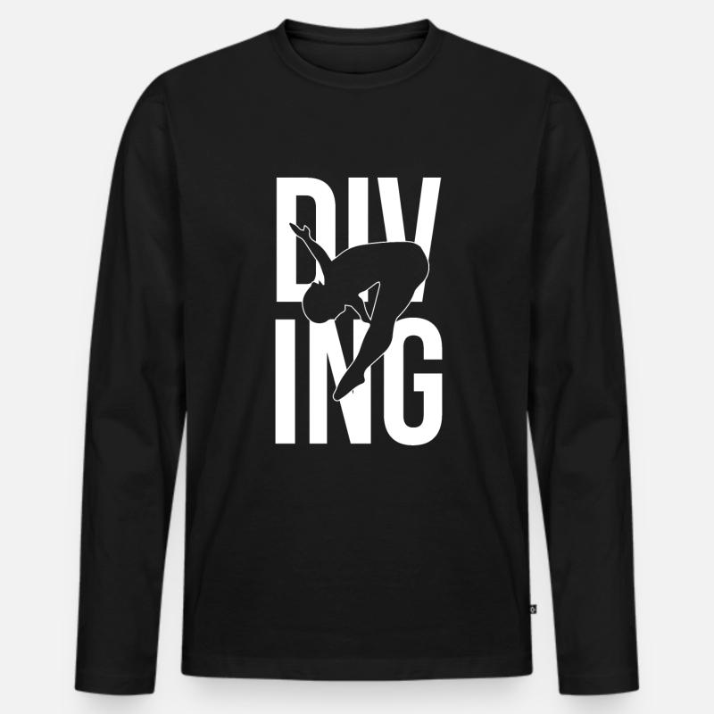 Turmspringen Turmspringer - Männer Premium Bio Langarmshirt - Schwarz