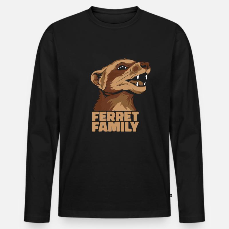 Frettchen Iltis - Männer Premium Bio Langarmshirt - Schwarz