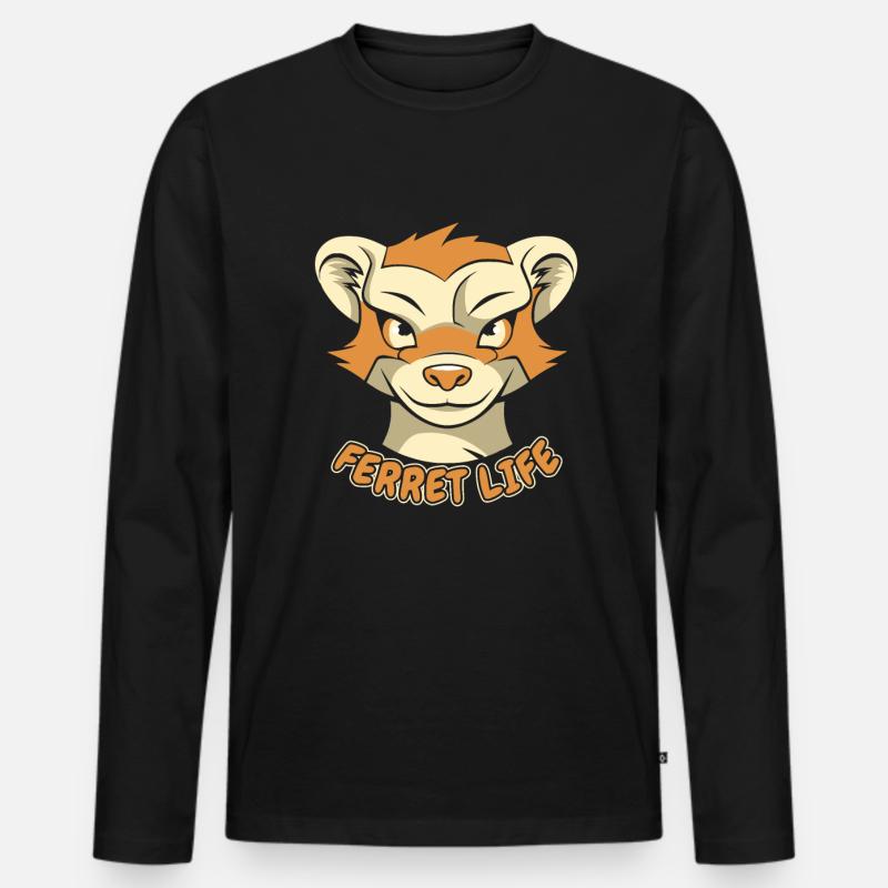 Frettchen Iltis - Männer Premium Bio Langarmshirt - Schwarz