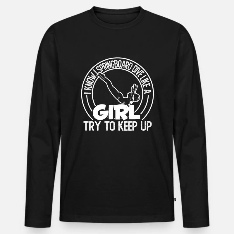 Turmspringen Turmspringer Mädchen - Männer Premium Bio Langarmshirt - Schwarz
