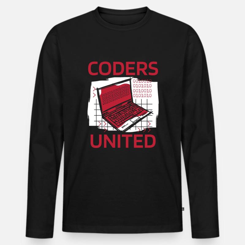 Entwickler Coder Programmierer Laptop - Männer Premium Bio Langarmshirt - Schwarz