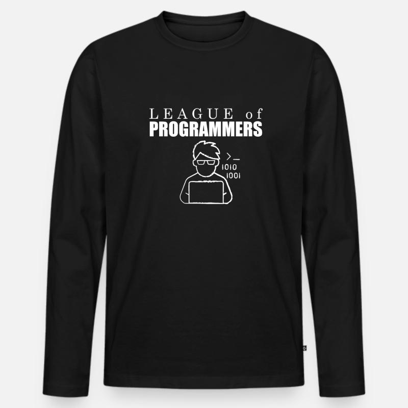 Developer Coder Programmer League - T-shirt manches longues Premium bio Homme - noir