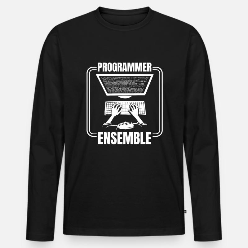 Entwickler Coder Programmierer Computer - Männer Premium Bio Langarmshirt - Schwarz