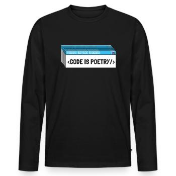 Developer Coder Programmer Poetry - Men's Premium Organic Long Sleeve Shirt - black - Front - Nico (187cm)