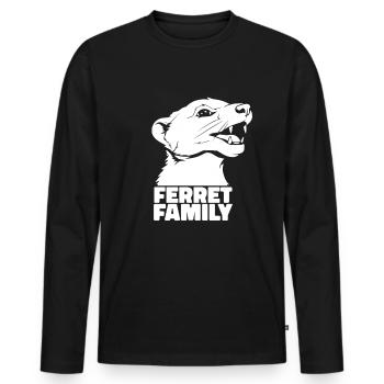 Famille de putois furet - T-shirt manches longues Premium bio Homme - noir - Devant - Nico (187cm)