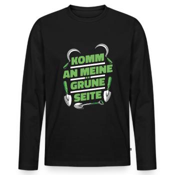 Hobbygärtner Garten Sichel - Männer Premium Bio Langarmshirt - Schwarz - Vorne - Nico (187cm)