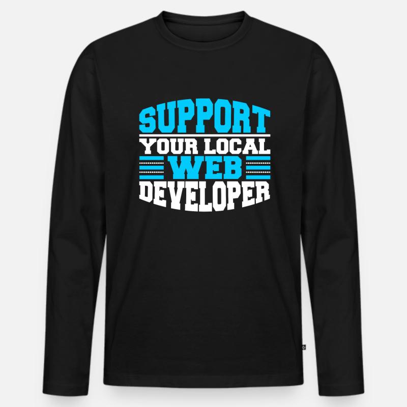 Web Entwickler Webdeveloper Unterstützung - Männer Premium Bio Langarmshirt - Schwarz