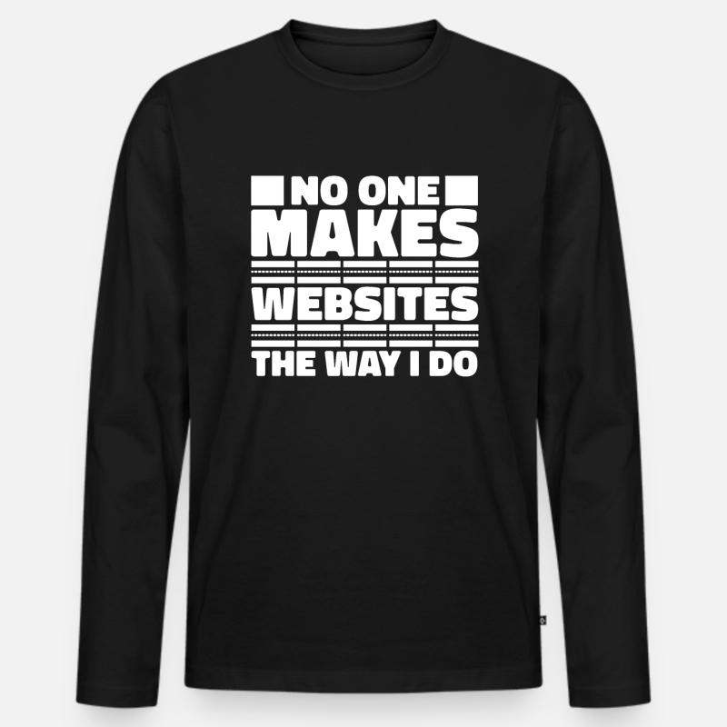 Web Entwickler Webdeveloper Witzig - Männer Premium Bio Langarmshirt - Schwarz