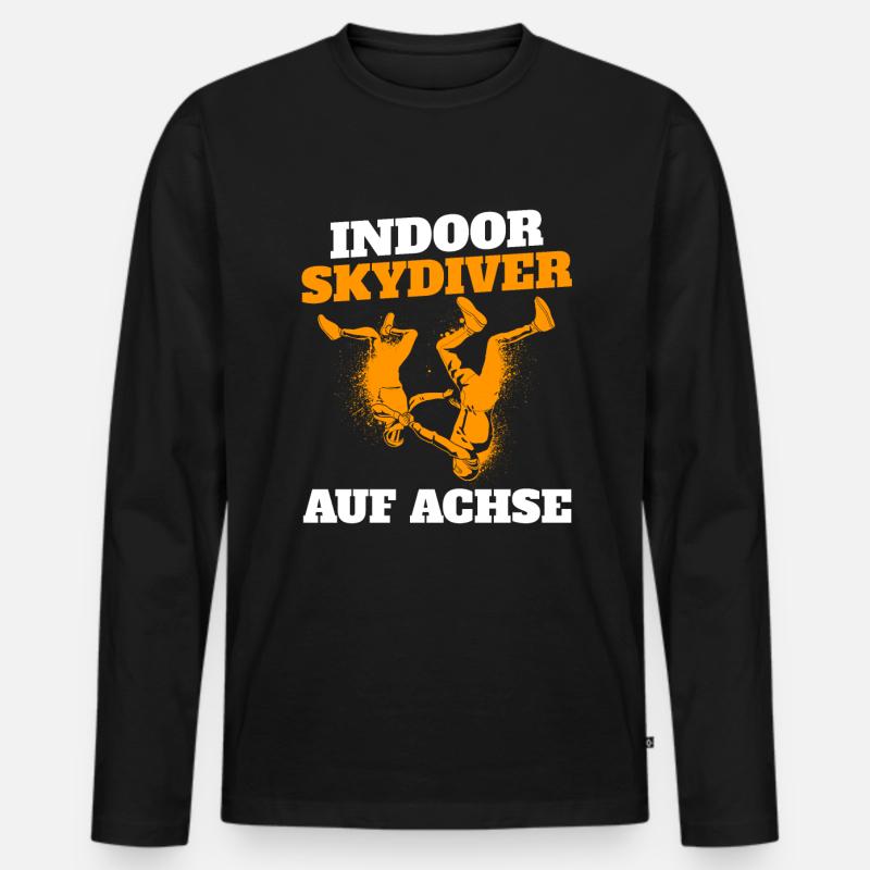 Indoor Skydiving Witzig - Männer Premium Bio Langarmshirt - Schwarz