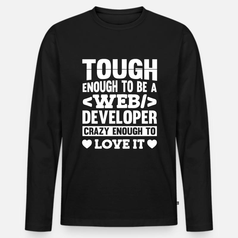 Web Entwickler Webdeveloper - Männer Premium Bio Langarmshirt - Schwarz