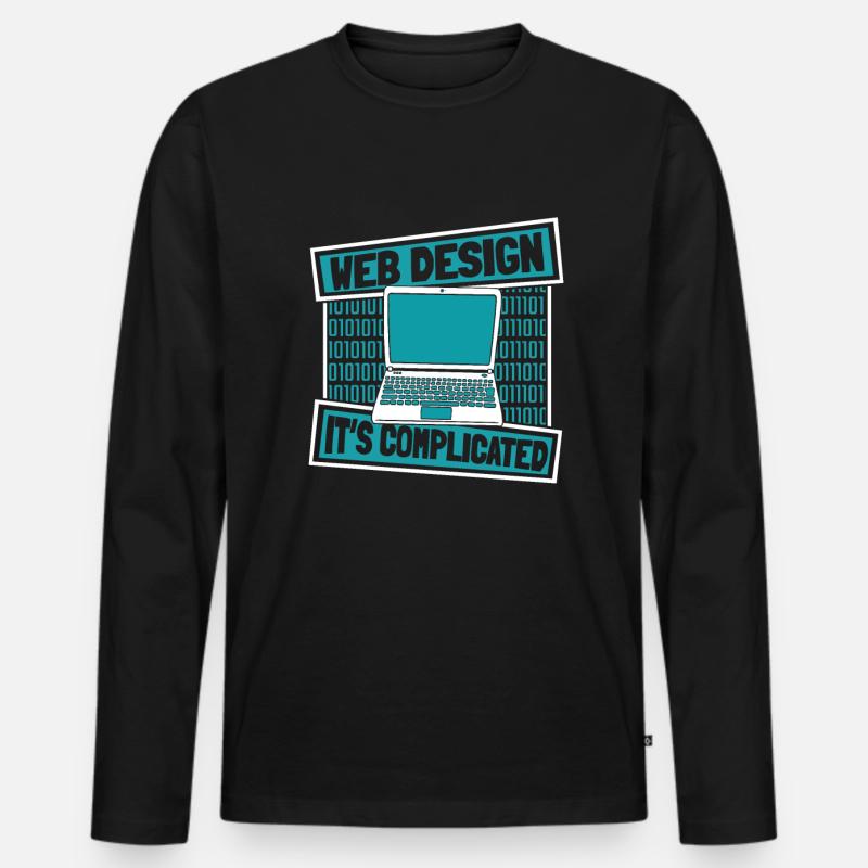 Web Entwickler Webdeveloper Lustig - Männer Premium Bio Langarmshirt - Schwarz