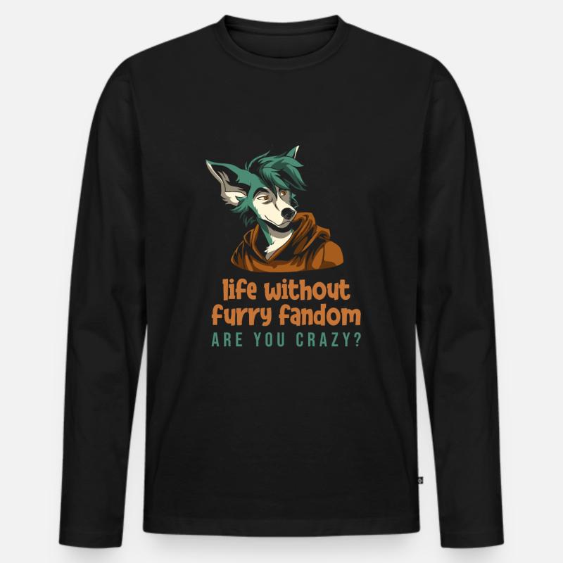 Furry Fandom Fursuits Niedlich - Männer Premium Bio Langarmshirt - Schwarz